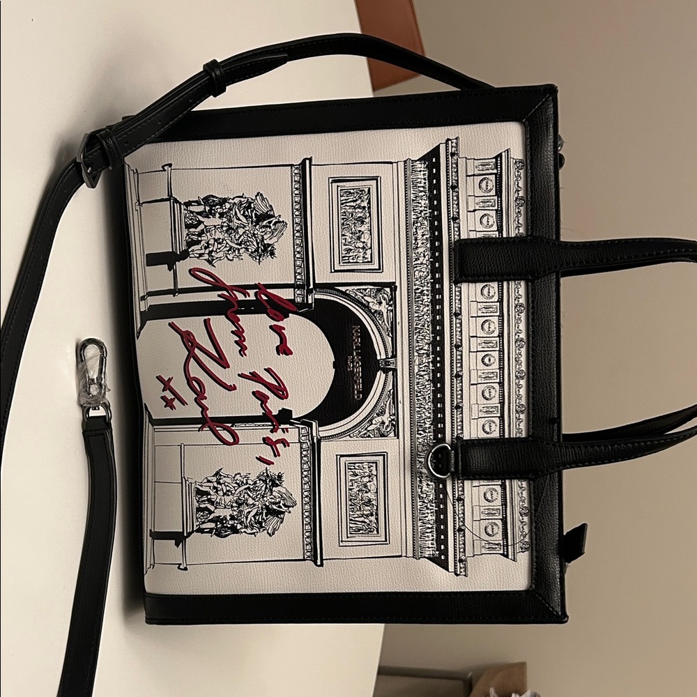 Karl Lagerfeld Black and White  Nouveau Tote “Love from Paris, Karl Xx” - Picture 5 of 16